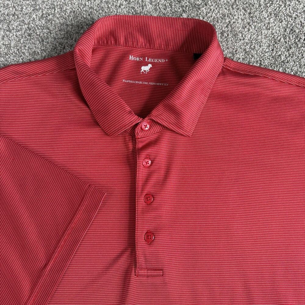 Horn Legend Bamboo Charcoal Performance Mens Golf Polo Shirt Red Size 3XL